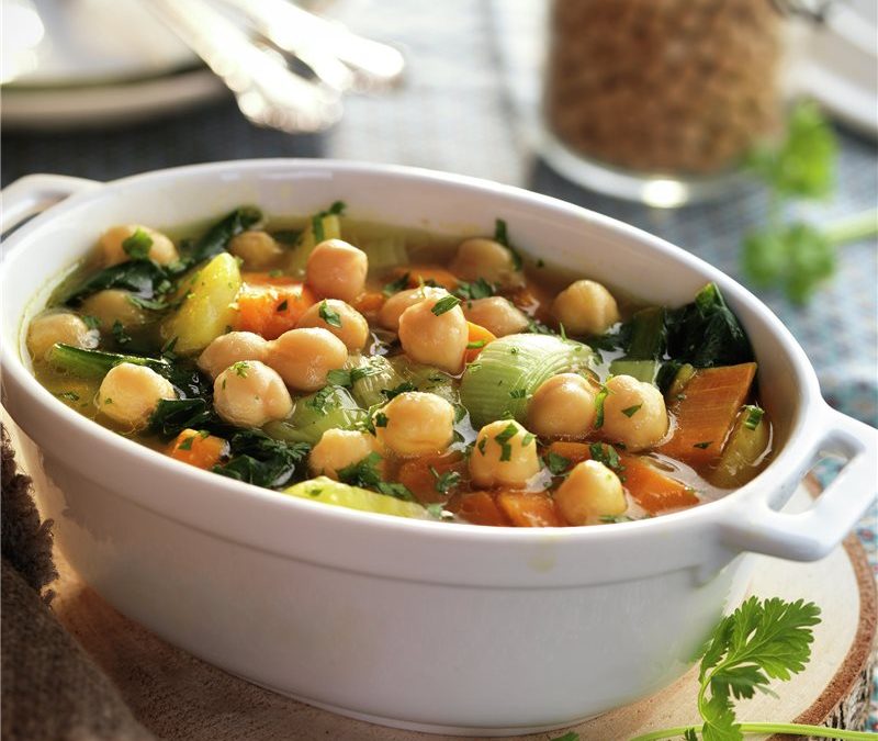 Potaje rápido de garbanzos (de tarro), ¡muy sabroso!